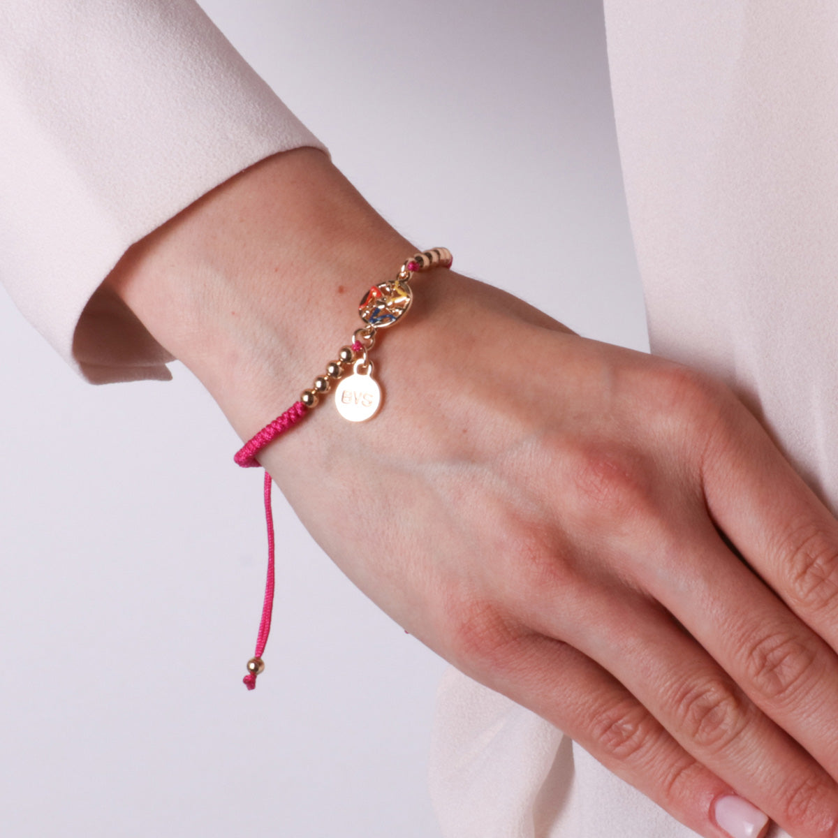 Bracciale I love Sicily in Metallo con cordino fucsia e trinacria 3572281