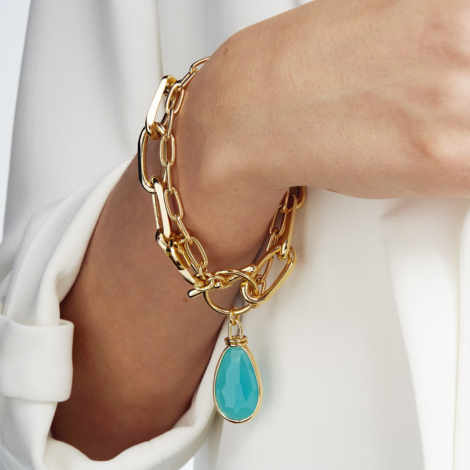 Bracciale catena con cristallo turchese – UNOAERRE 2039